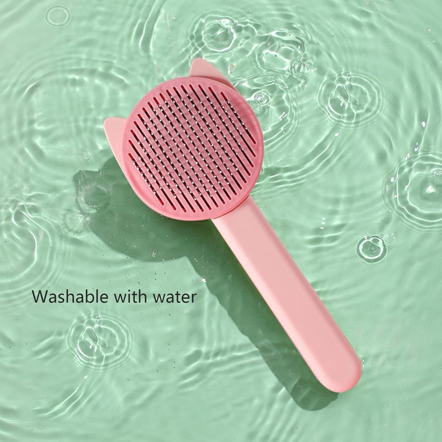 Brosse Auto-Nettoyante pour Chiens et Chats-Rose