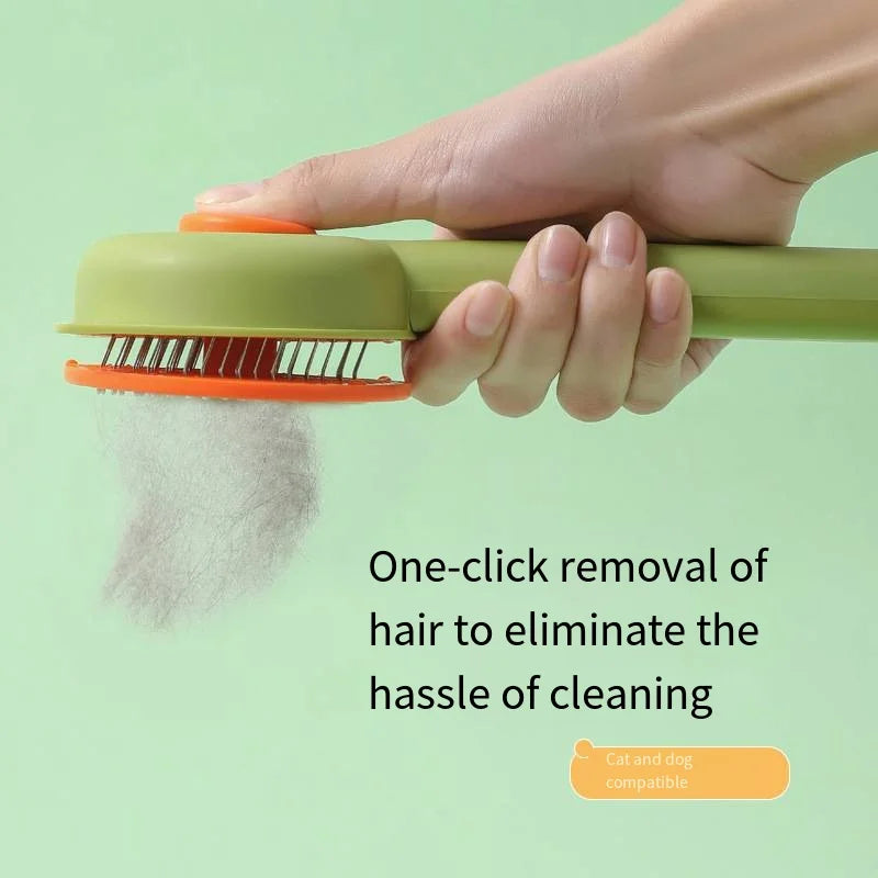 Brosse Auto-Nettoyante pour Chiens et Chats-Rose